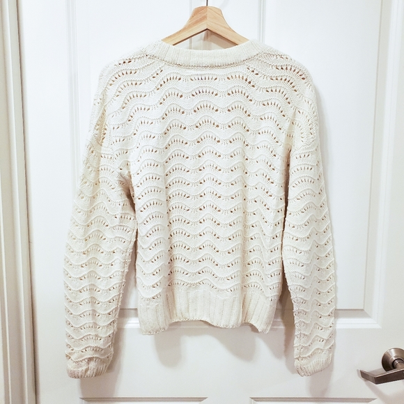 Francesca's Cream Paxton Pointelle Sweater - Picture 5 of 6